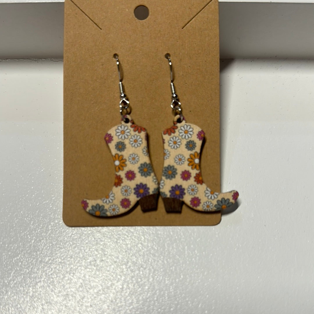 Floral Boot Earrings